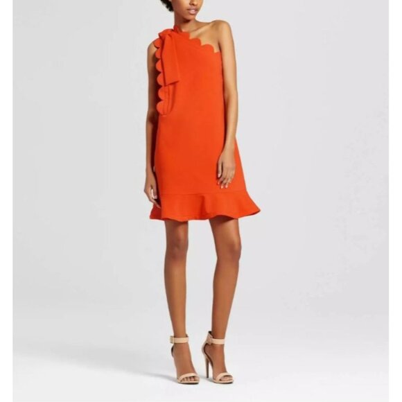 NEW Victoria Beckham X Target One Shoulder Scallop Hem Dress Size Medium Event - Picture 1 of 16